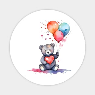 Cute Bear with Balloons Magnet